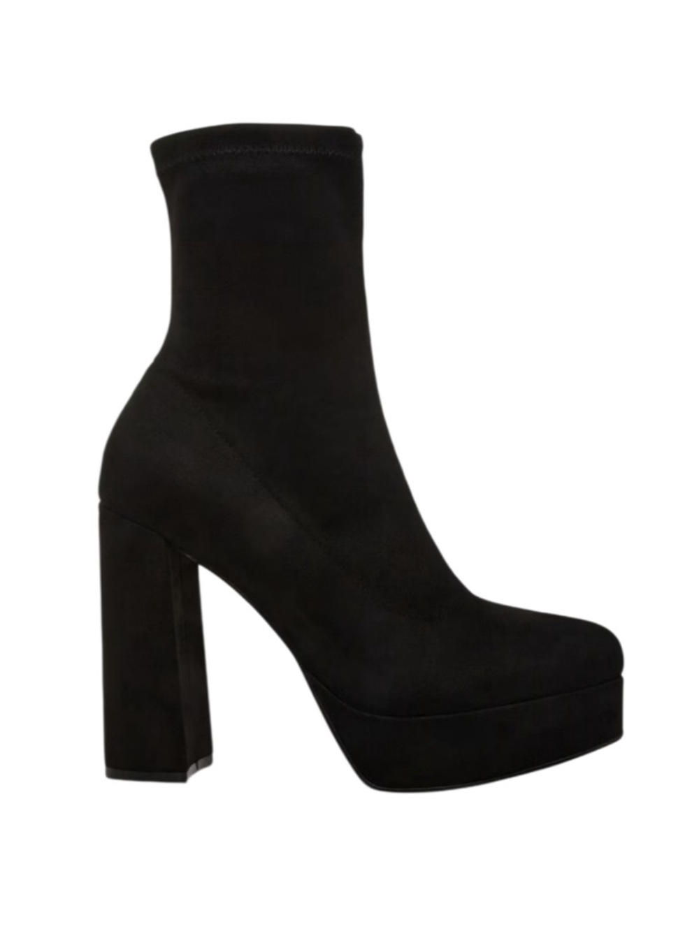 Madden Girl Women's Velvet Black Platform Bootie - Stretch Knit Ankle Boot